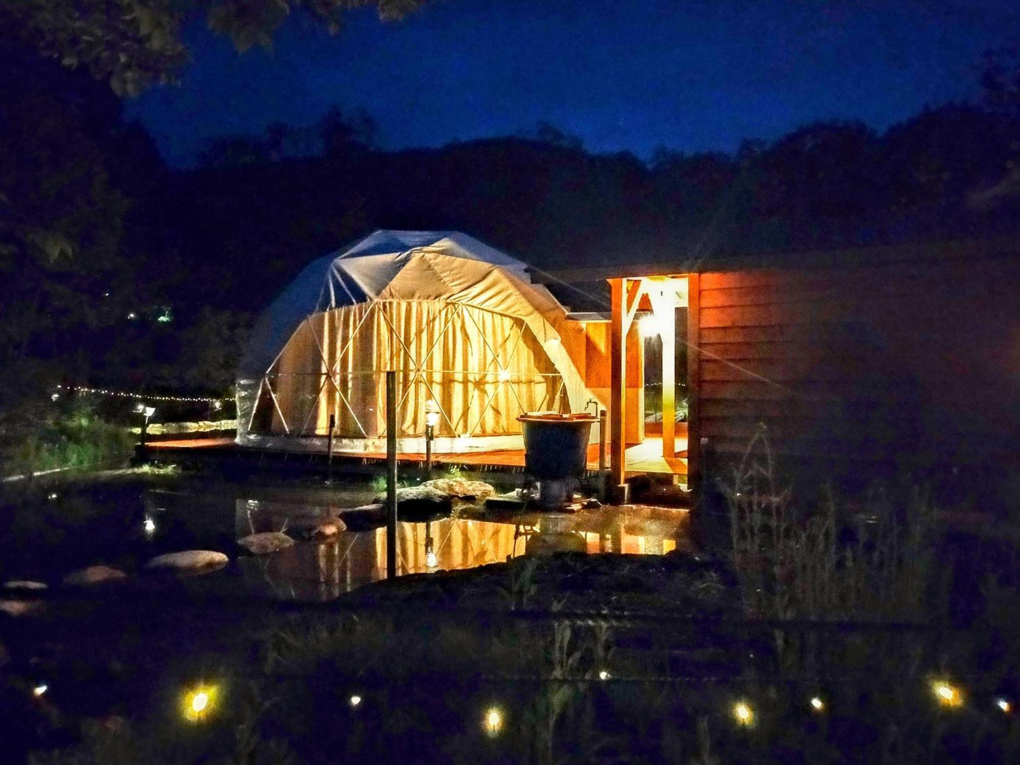 Luxury tent G-4 Gramping Sauna 白馬森のわさび農園 *